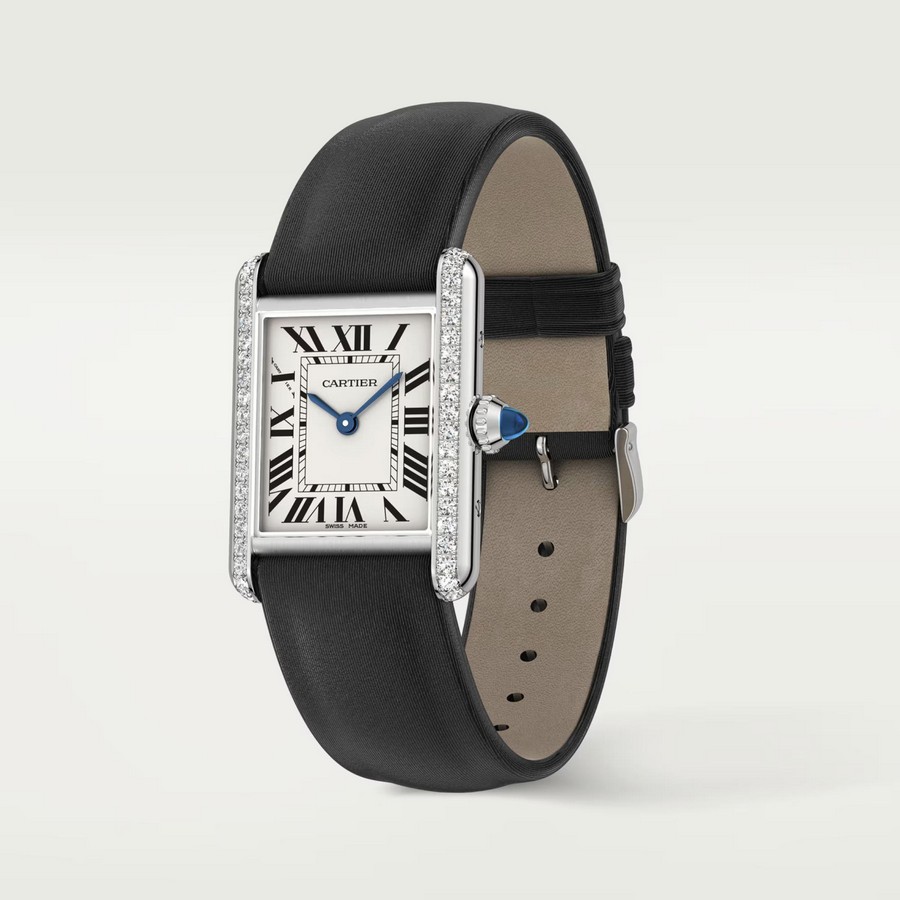 Đồng Hồ Cartier Tank Must Watch Nữ Đen Trắng